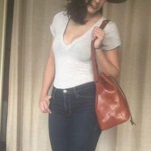 Free People Heather Grey Bodysuit